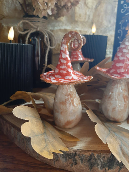 Les champignons enchantés - décoration en grès